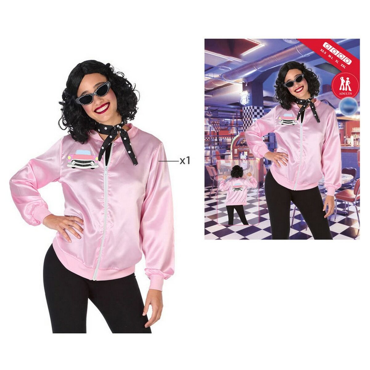 Maskeraddräkt vuxna 56489 Rosa (1 Delar) (1 antal) - 2