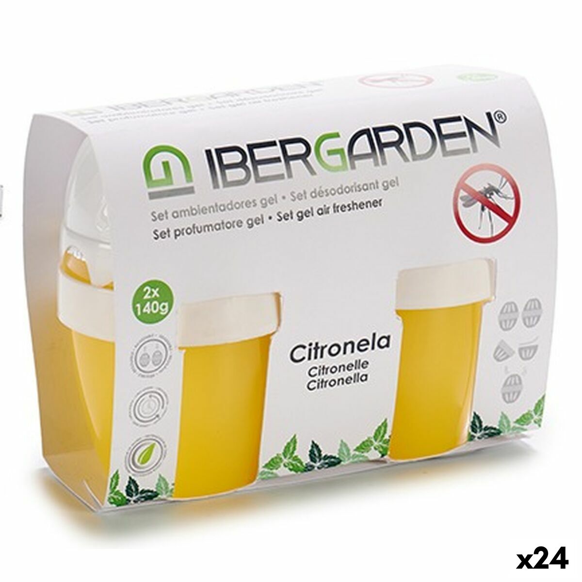 Set med luftfräschare Ibergarden Citronella Gel (24 antal)