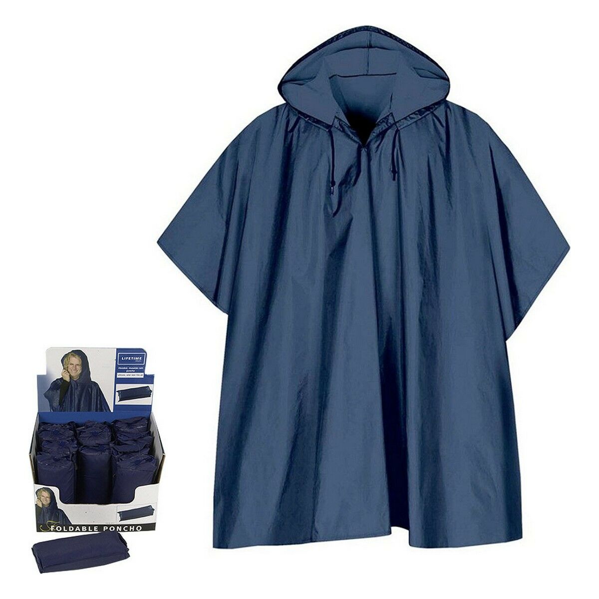 Regnkappa Poncho Blå (One size)