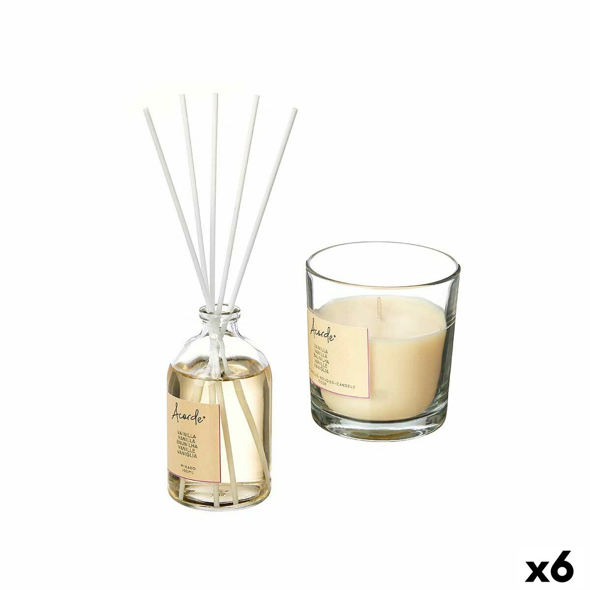 Set med luftfräschare Acorde Vanilj 100 ml (6 antal)