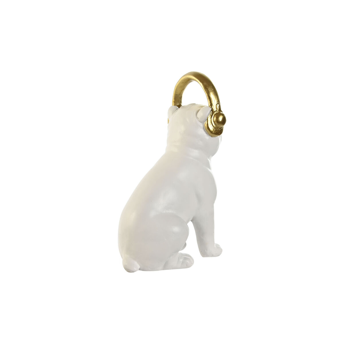 Prydnadsfigur Home ESPRIT Vit Svart Gyllene Hund 12 x 18 x 30 cm (2 antal) - 2