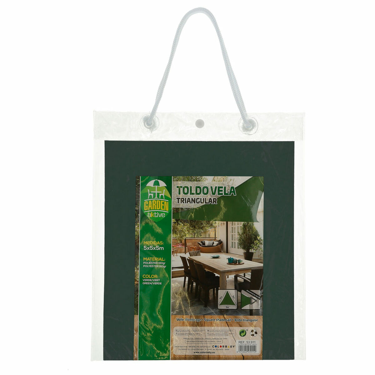 Skugga segel Aktive Triangulär Grön 500 x 0,5 x 500 cm (4 antal) - 8