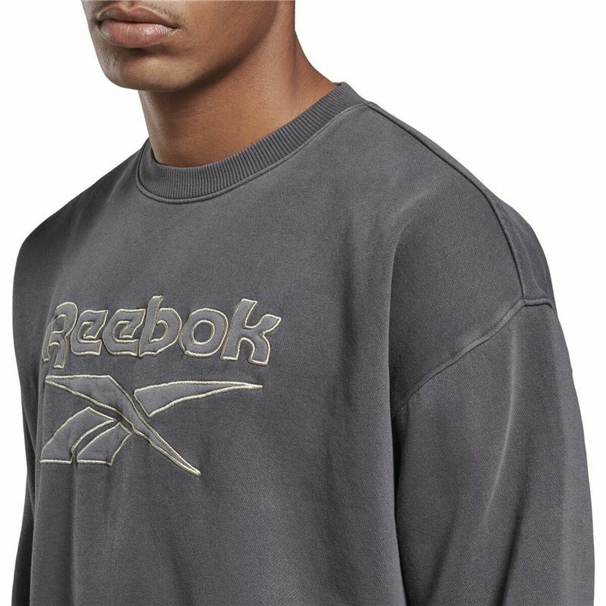 Tröja utan huva Herr Reebok Classics Premium Mörkgrå - 3