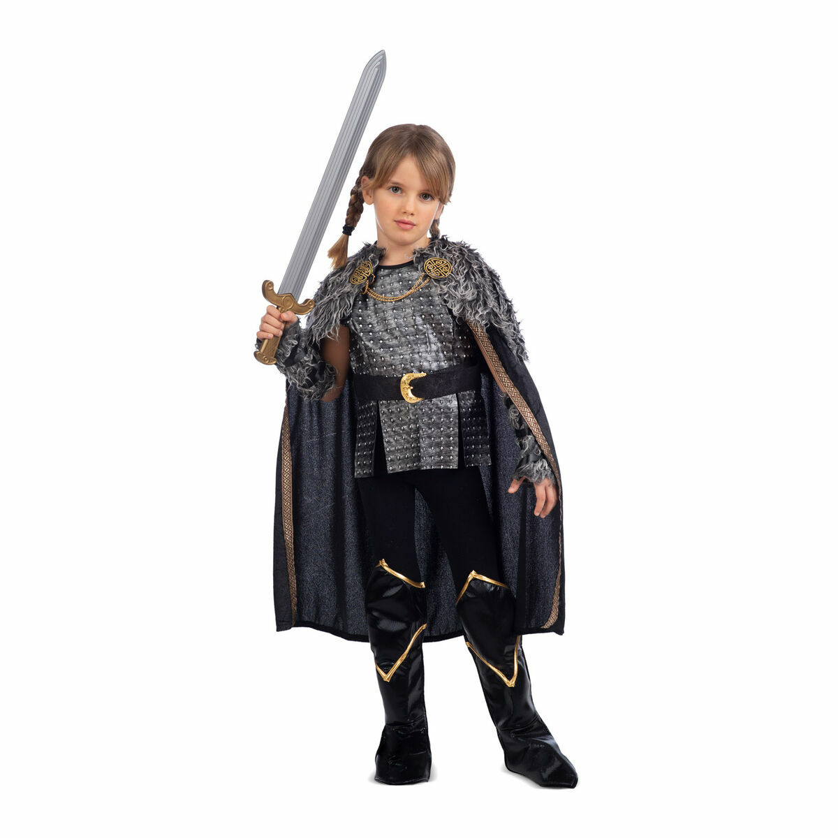 Maskeraddräkt för barn My Other Me Vikingakvinna Svart Grå (5 Delar) - 6
