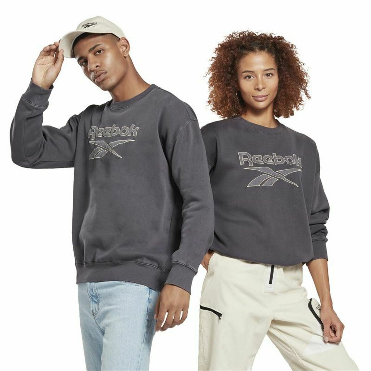 Tröja utan huva Herr Reebok Classics Premium Mörkgrå - 6