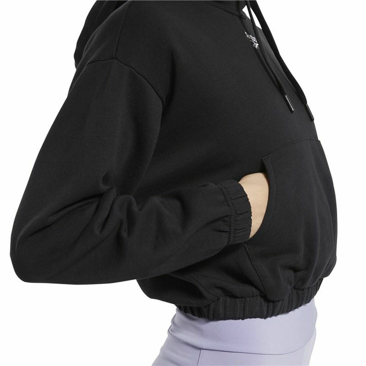 Tröja med huva Dam Reebok Sportswear Cropped Svart - 6