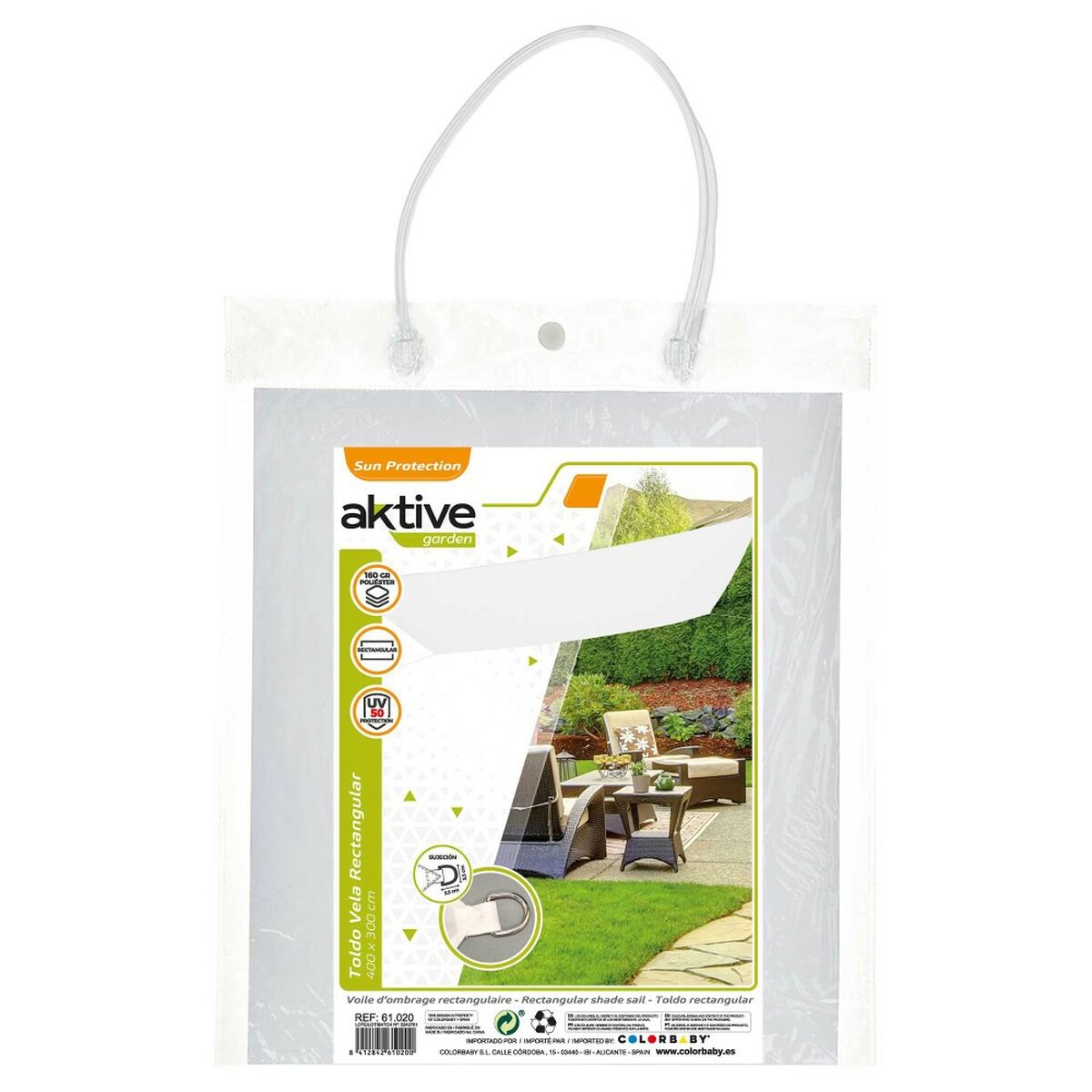 Skugga segel Aktive Triangulär Vit 300 x 400 cm (4 antal) - 8