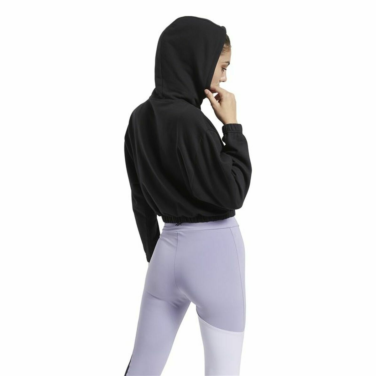 Tröja med huva Dam Reebok Sportswear Cropped Svart - 5