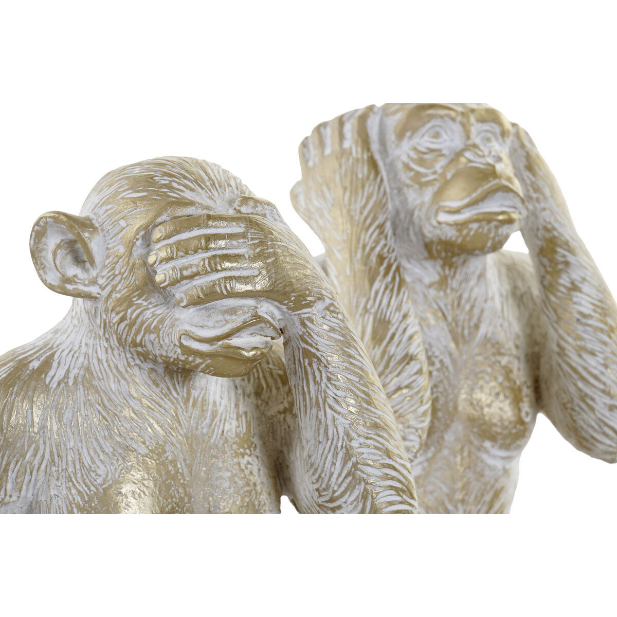 Prydnadsfigur Home ESPRIT Gyllene Apa Tropiskt 21 x 17 x 25 cm (3 antal) - 3
