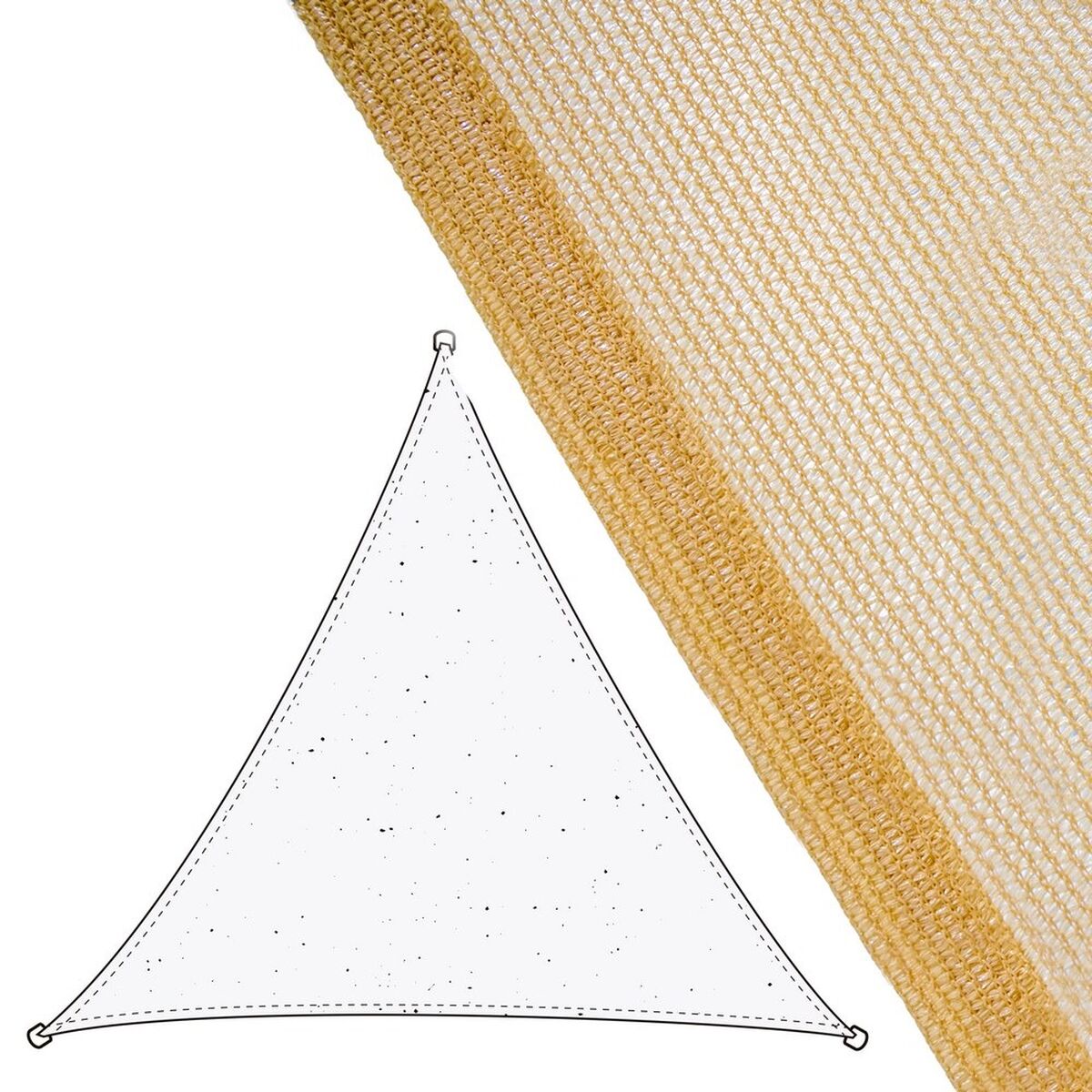 Skugga segel Vela sombreo Beige 5 x 5 m 500 x 500 x 0,5 cm Markis - 3