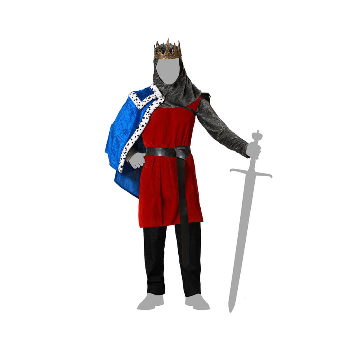 Maskeraddräkt vuxna Medeltida kung XL - 5