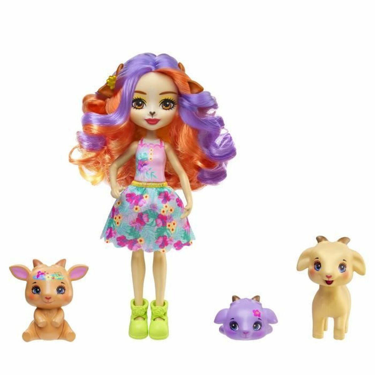 Babydocka med tillbehör Enchantimals Golita Goat Family