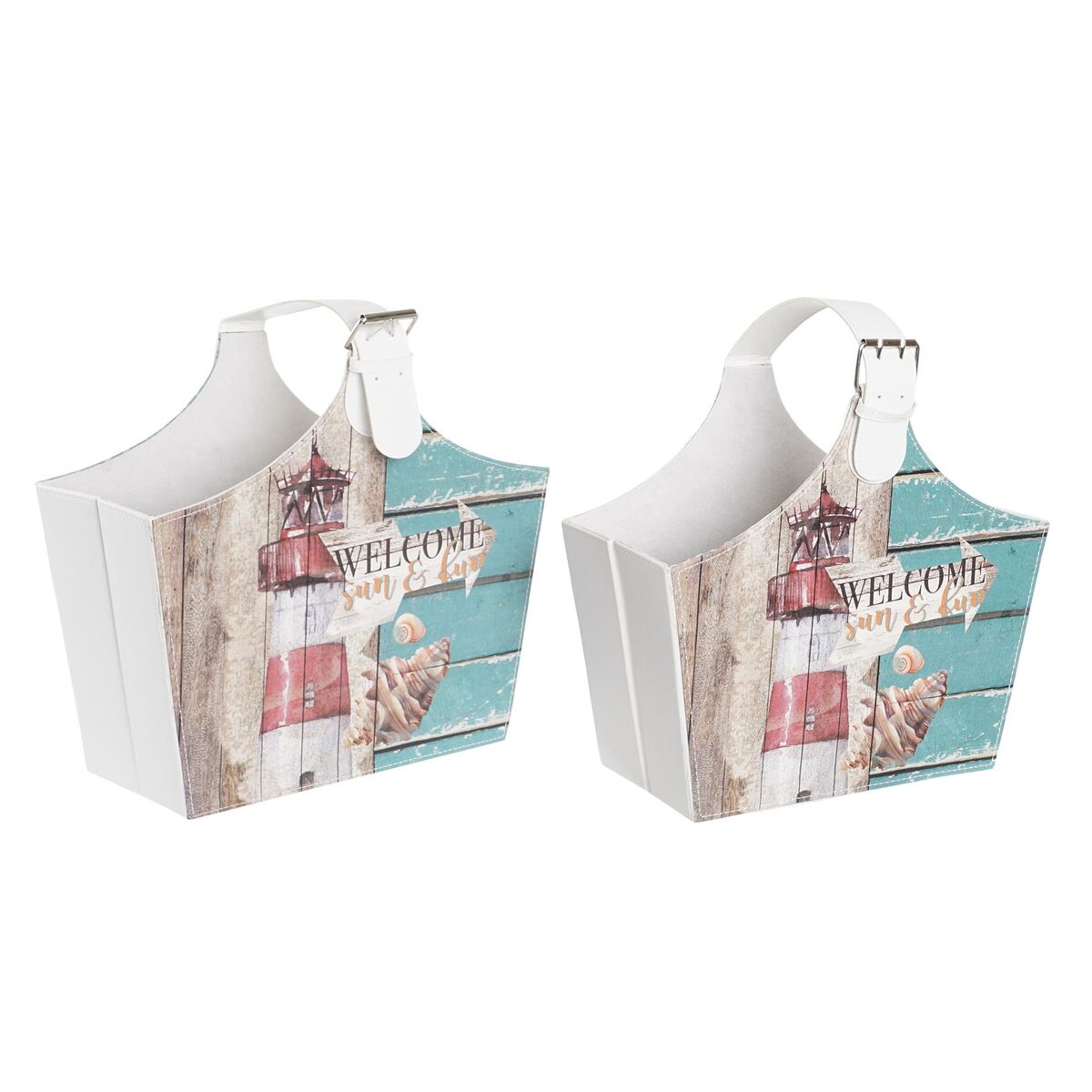 Tidningsställ DKD Home Decor 40 x 18 x 41 cm Multicolour Papp Medelhavs (2 antal) - 5