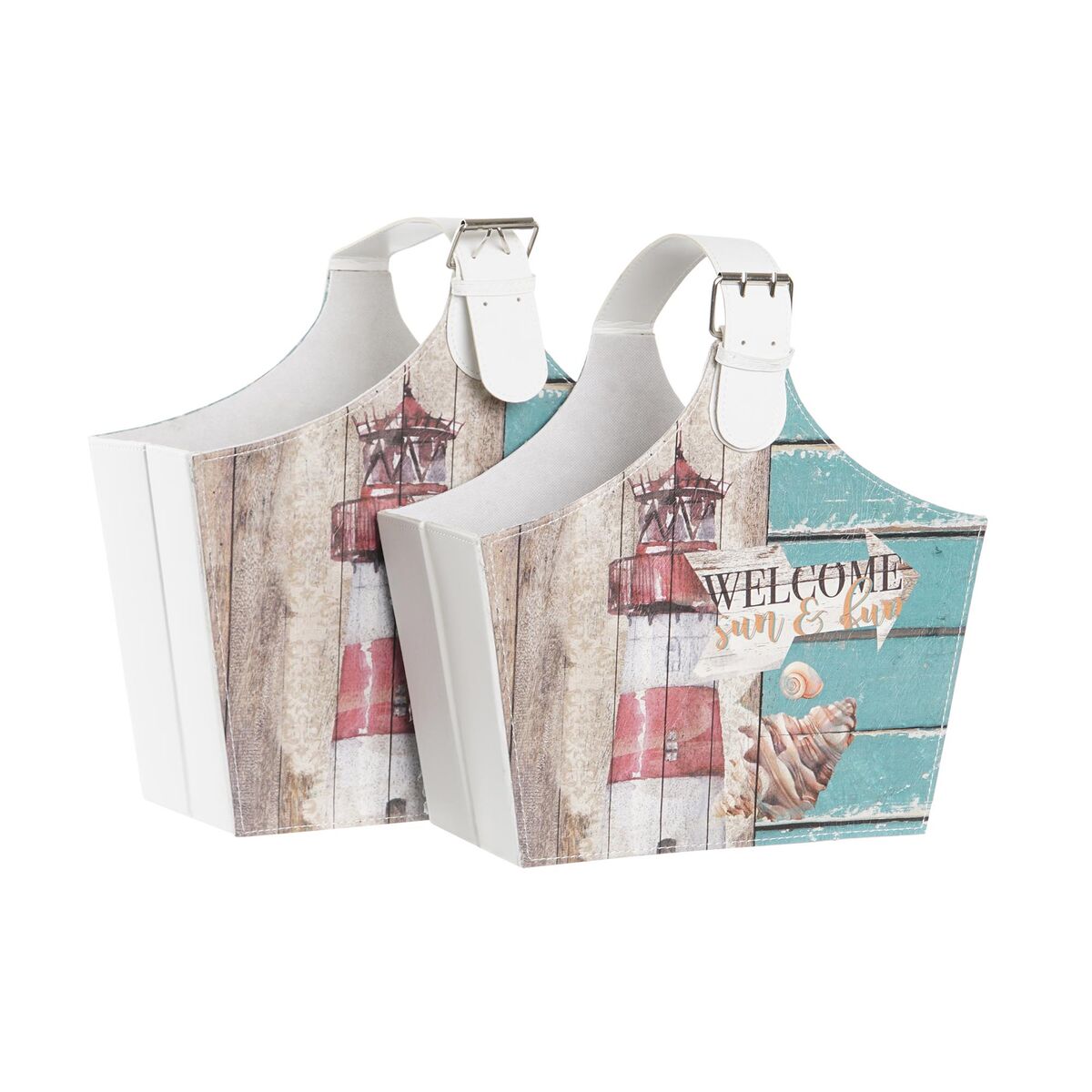 Tidningsställ DKD Home Decor 40 x 18 x 41 cm Multicolour Papp Medelhavs (2 antal) - 4