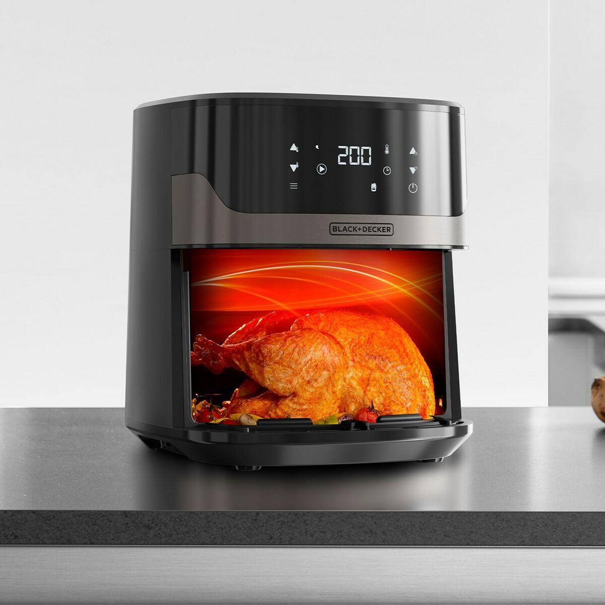 Luftfritös Black & Decker BXAF6500E Svart Silvrig 1600 W 6,5 L - 5