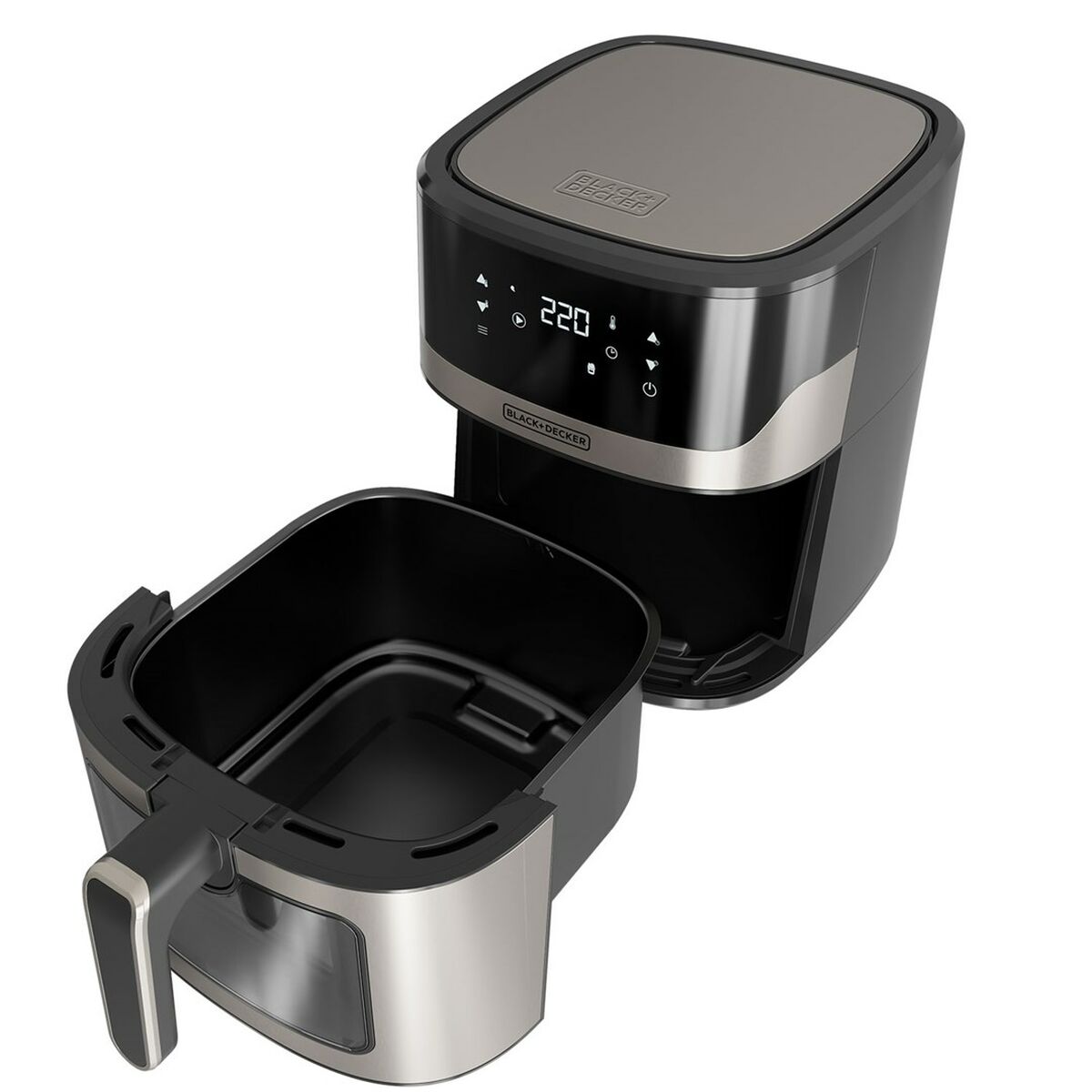 Luftfritös Black & Decker BXAF6500E Svart Silvrig 1600 W 6,5 L - 3