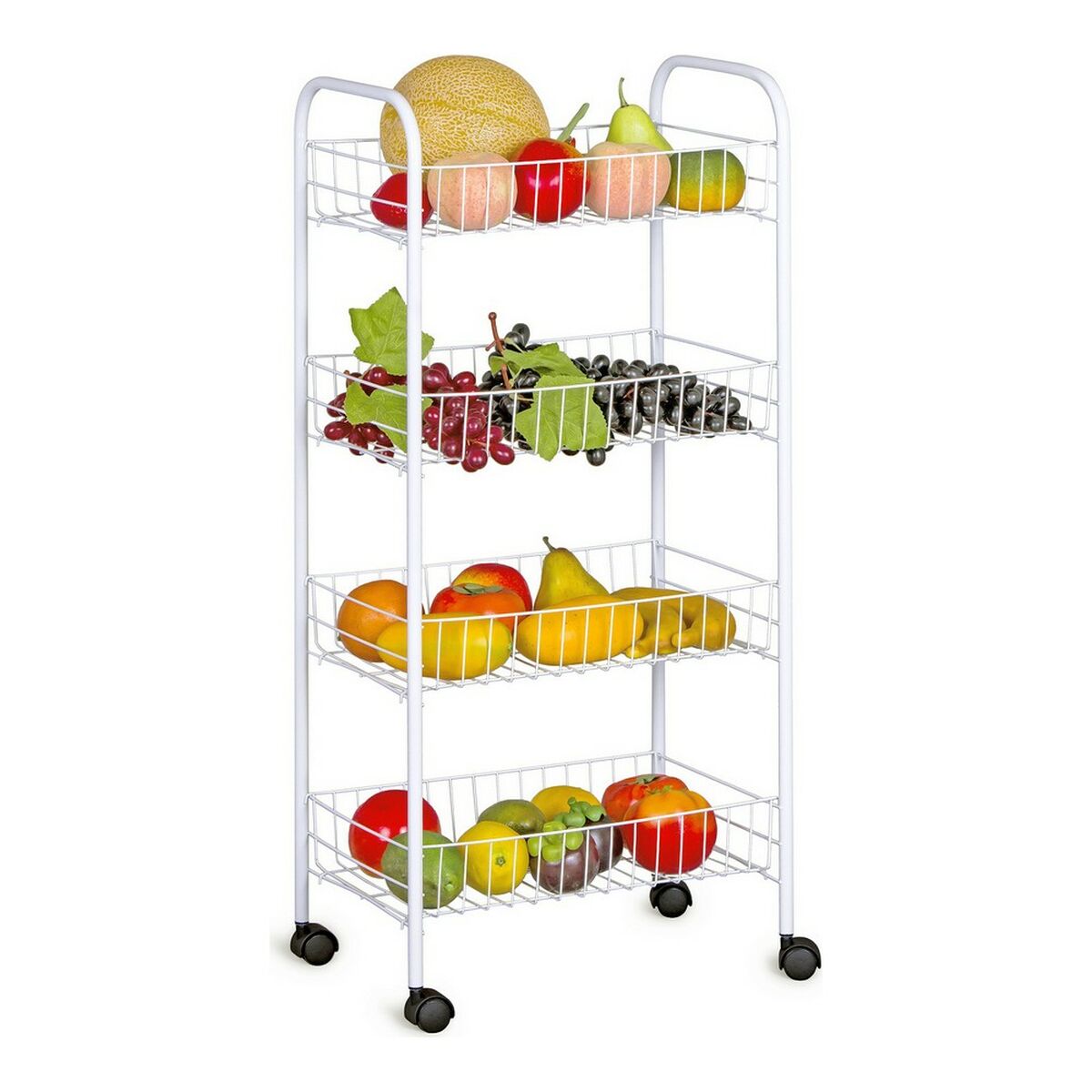 Grönsaksvagn Confortime Metall Vit (36 x 26,5 x 86 cm) - 5