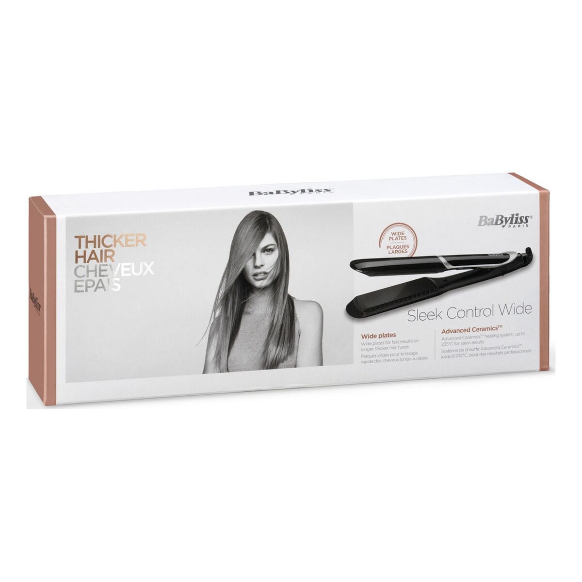Plattång Babyliss Sleek Control Wide Svart - 6