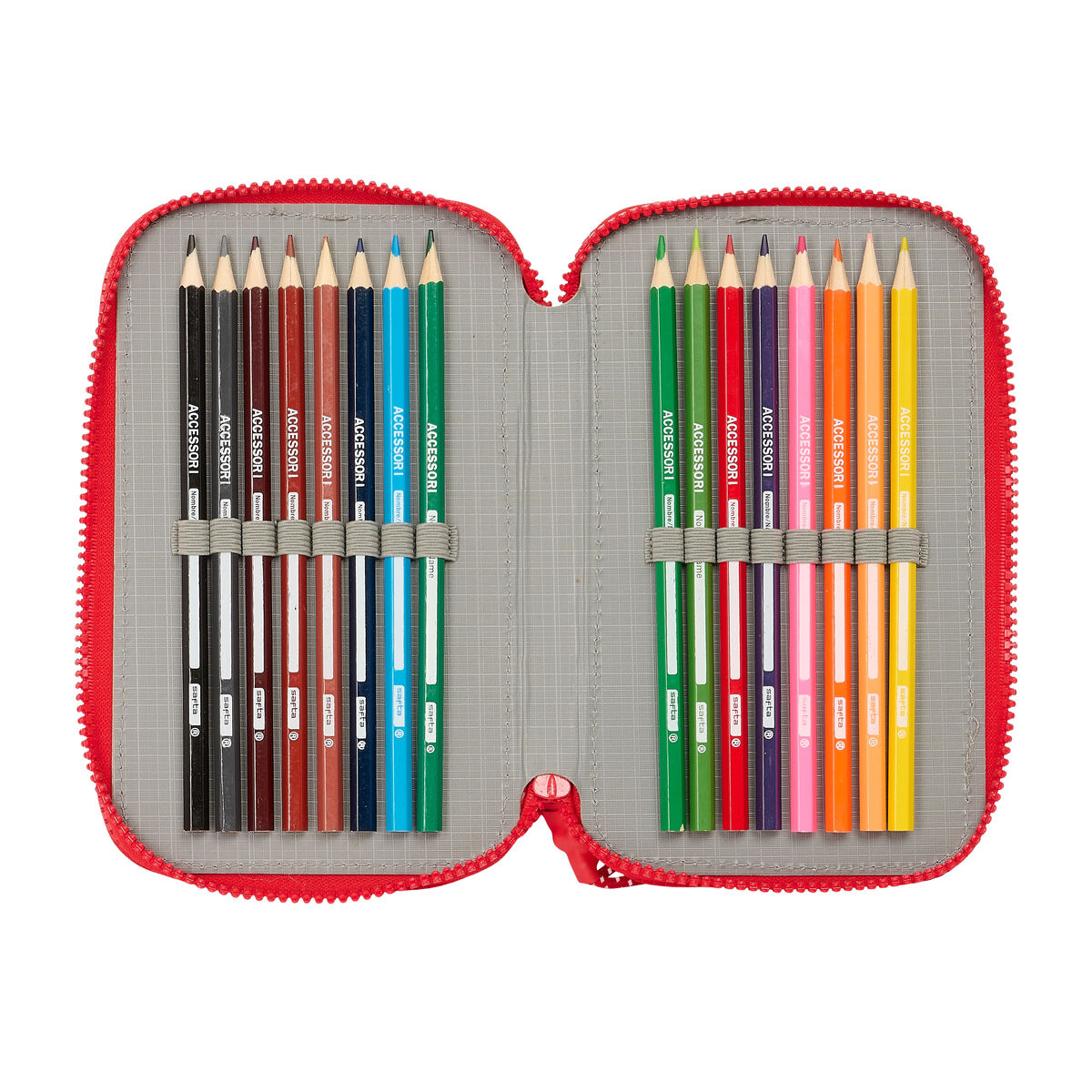 Trippel pennfodral Atlético Madrid Röd 12,5 x 19,5 x 5,5 cm 36 Delar - 3