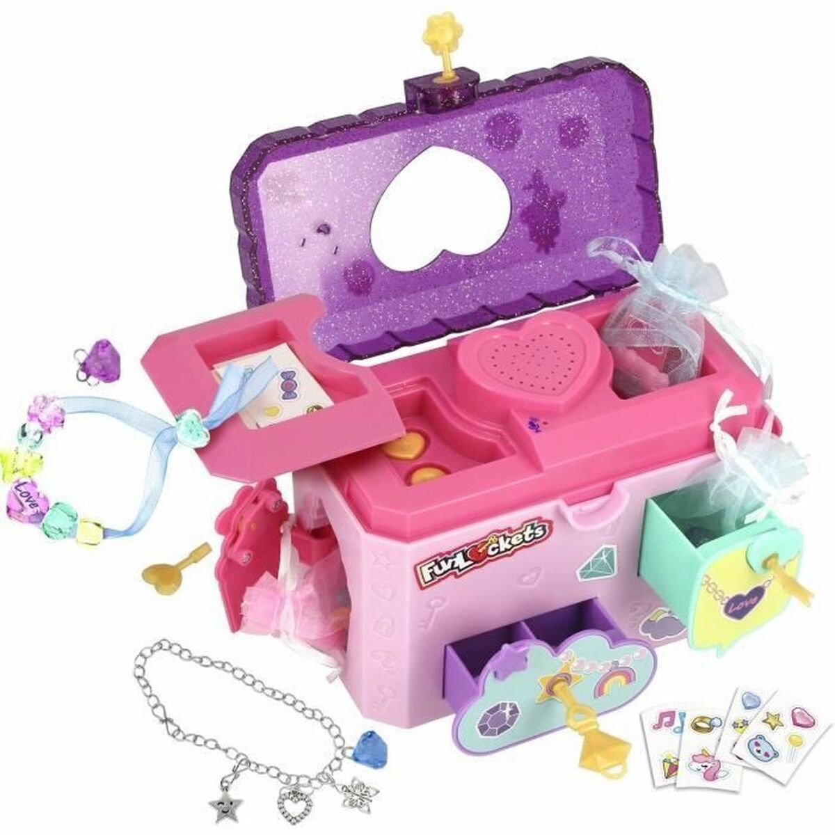 Smyckeskrin Funlockets Multicolour Rosa Plast - 2
