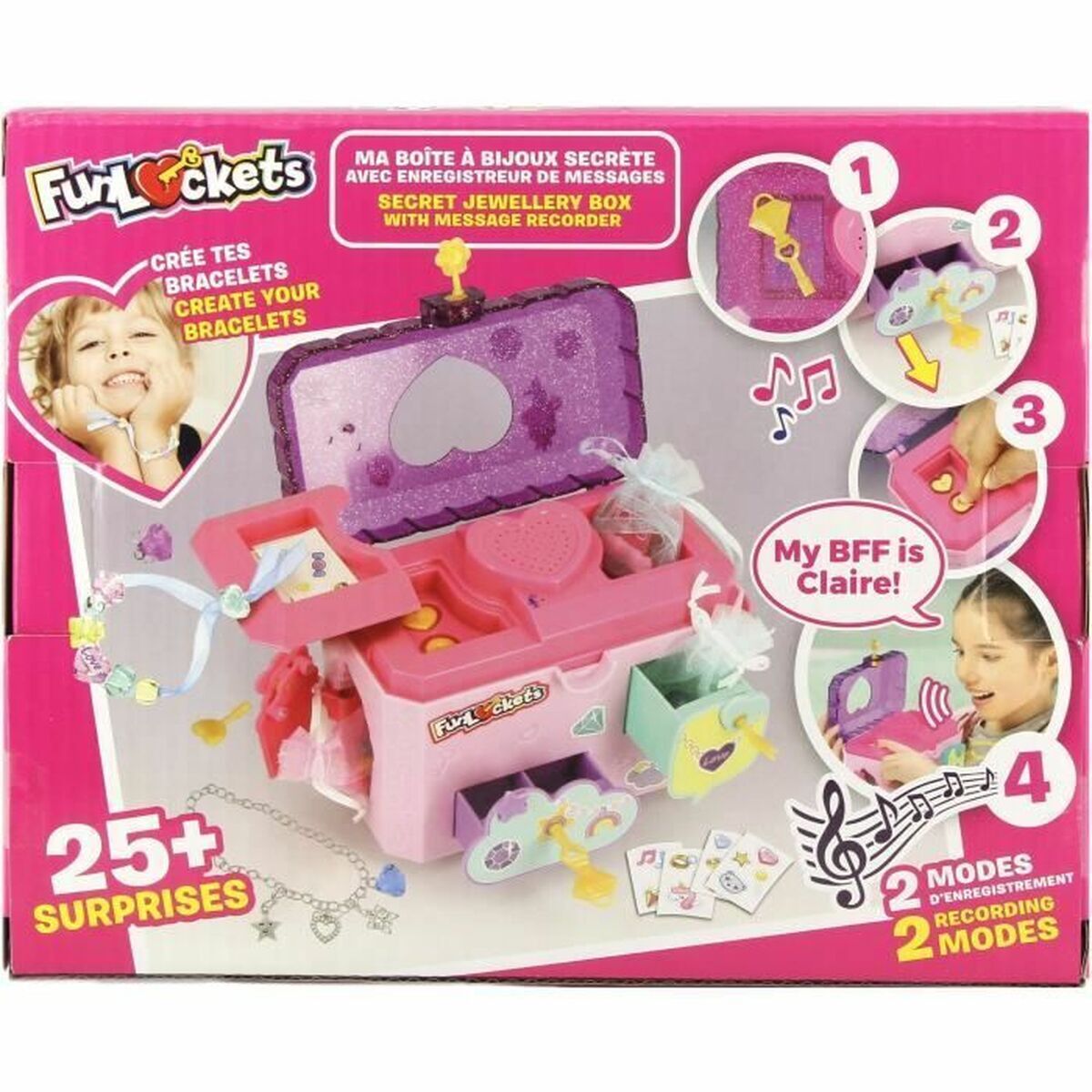 Smyckeskrin Funlockets Multicolour Rosa Plast - 3