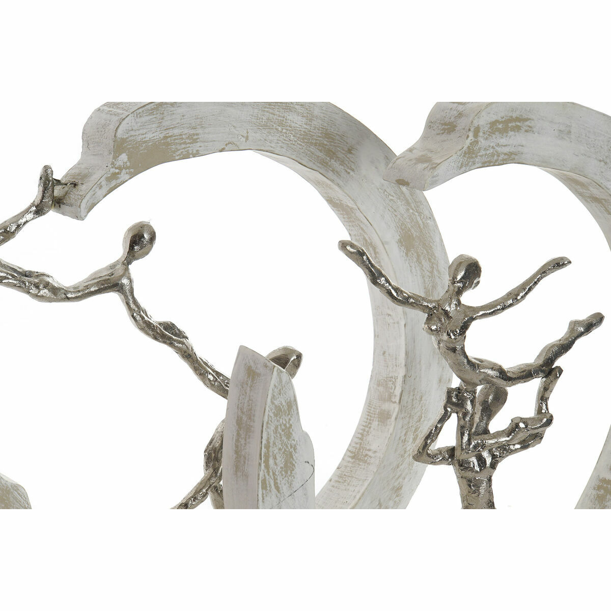 Prydnadsfigur DKD Home Decor 32,5 x 10 x 47 cm Silvrig Vit Balettdansare Modern Avskalad (2 antal) - 6