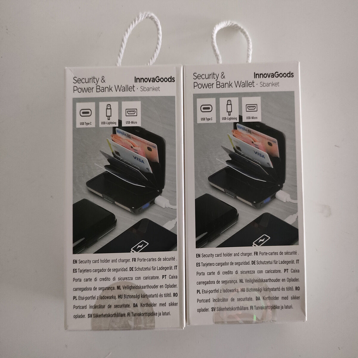 RFID-blockerande korthållare med powerbank Sbanket InnovaGoods - 13