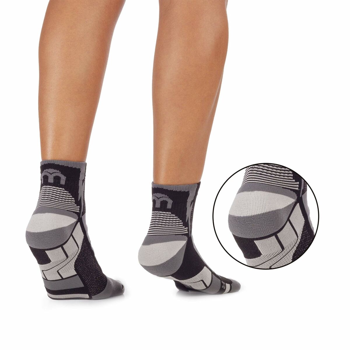 Sportstrumpor Mico ARGENTO X-STATIC Svart Grå - 3