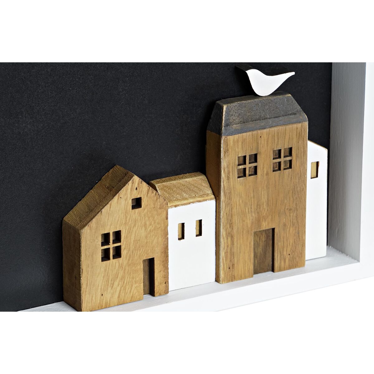 Väggdekoration DKD Home Decor Vit Brun Hus Urban 40 x 3,5 x 20 cm - 10