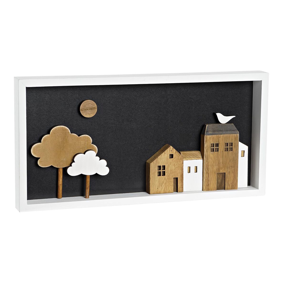 Väggdekoration DKD Home Decor Vit Brun Hus Urban 40 x 3,5 x 20 cm - 7