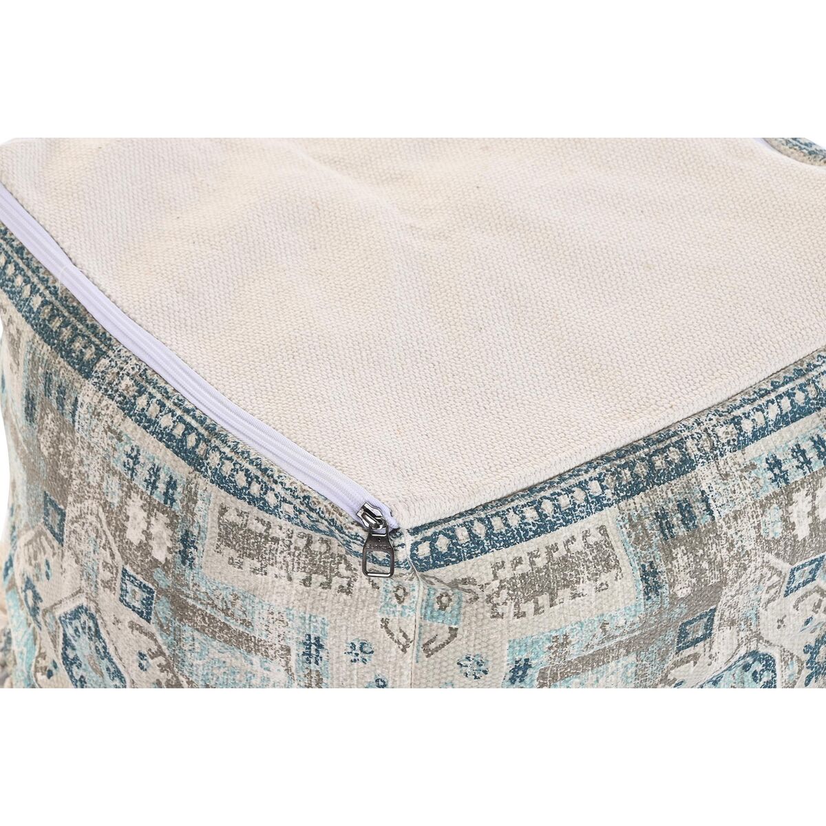 Puff DKD Home Decor Casablanca Blå Frans 40 x 40 x 40 cm - 2