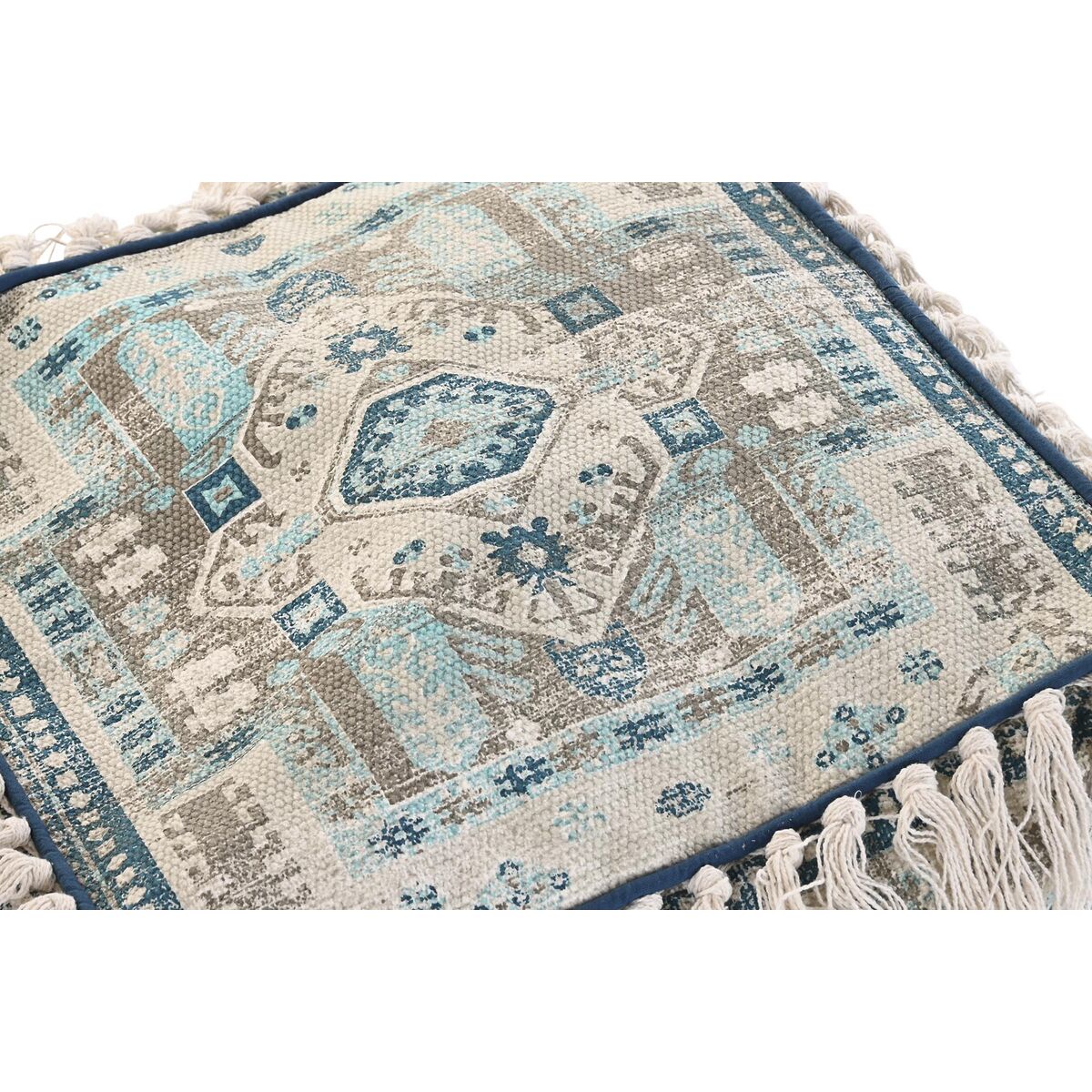 Puff DKD Home Decor Casablanca Blå Frans 40 x 40 x 40 cm - 3