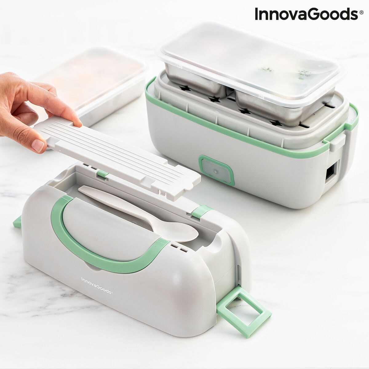 Elektrisk ånglunchlåda med recept 3-i-1 Beneam InnovaGoods (Renoverade A) - 6