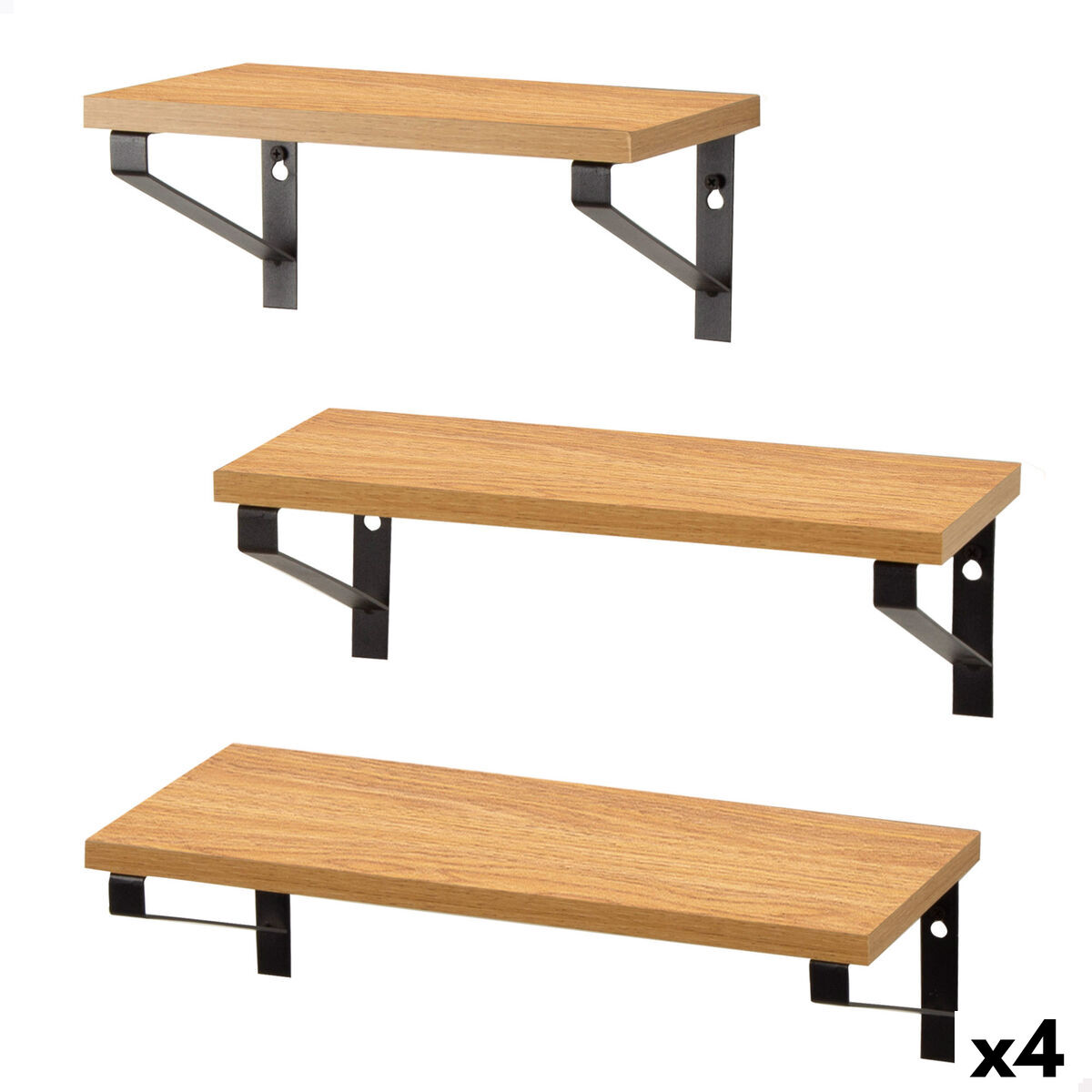 Hyllor Max Home Järn Trä MDF 42 X 12 X 16 CM (4 antal)