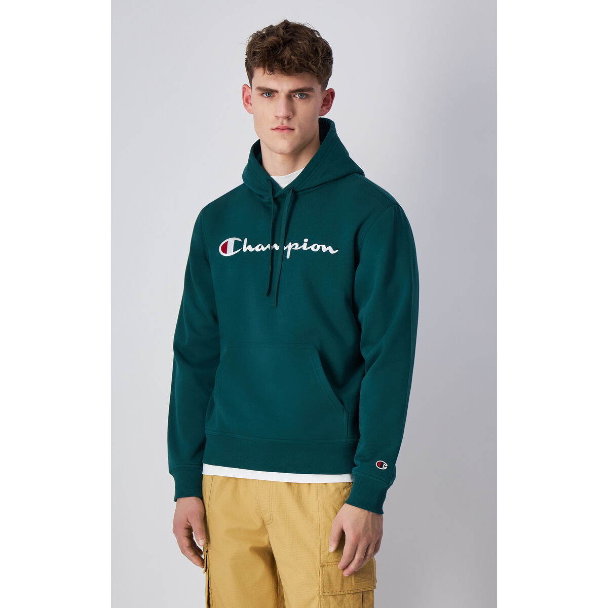 Tröja med huva Herr Champion HOODED SWEATSHIRT 220253 HLG Grön - 3