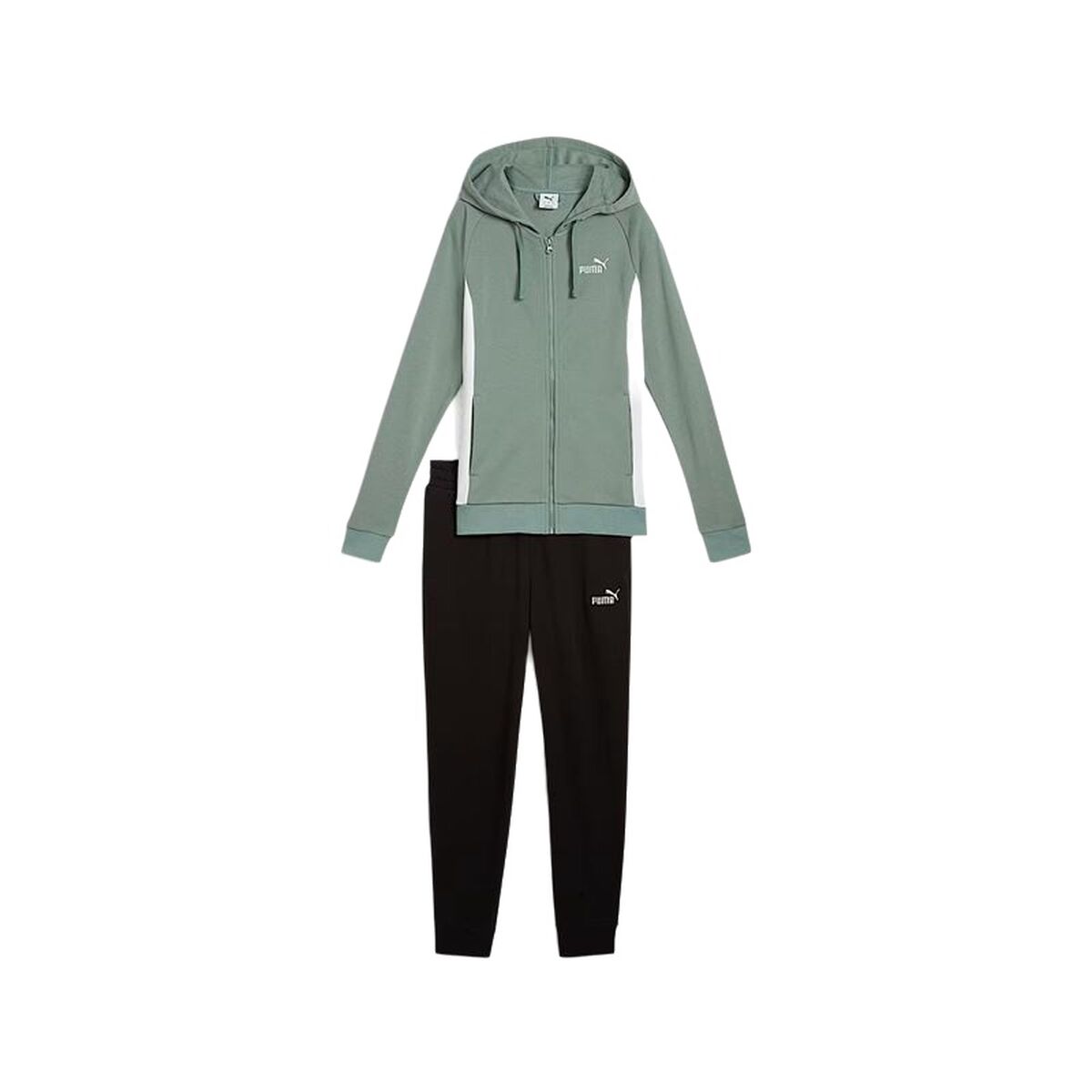 Träningsoverall, Dam Puma Chándal Puma Hooded Sweat Suit Tr Blå Grön