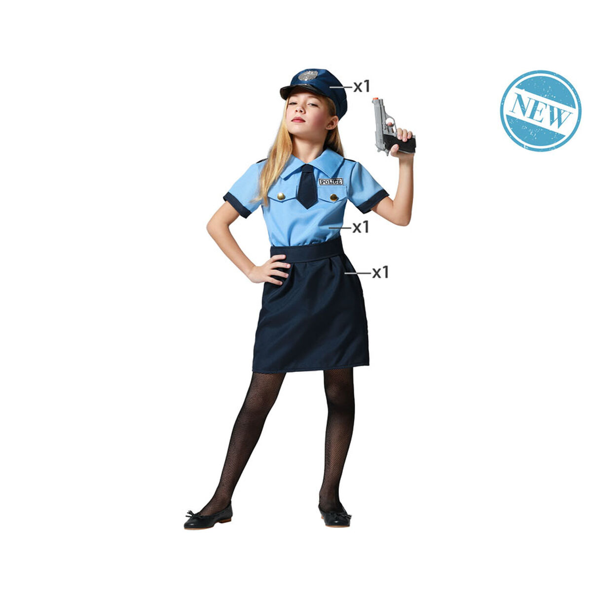 Maskeraddräkt för barn Polis 7-9 år - 5