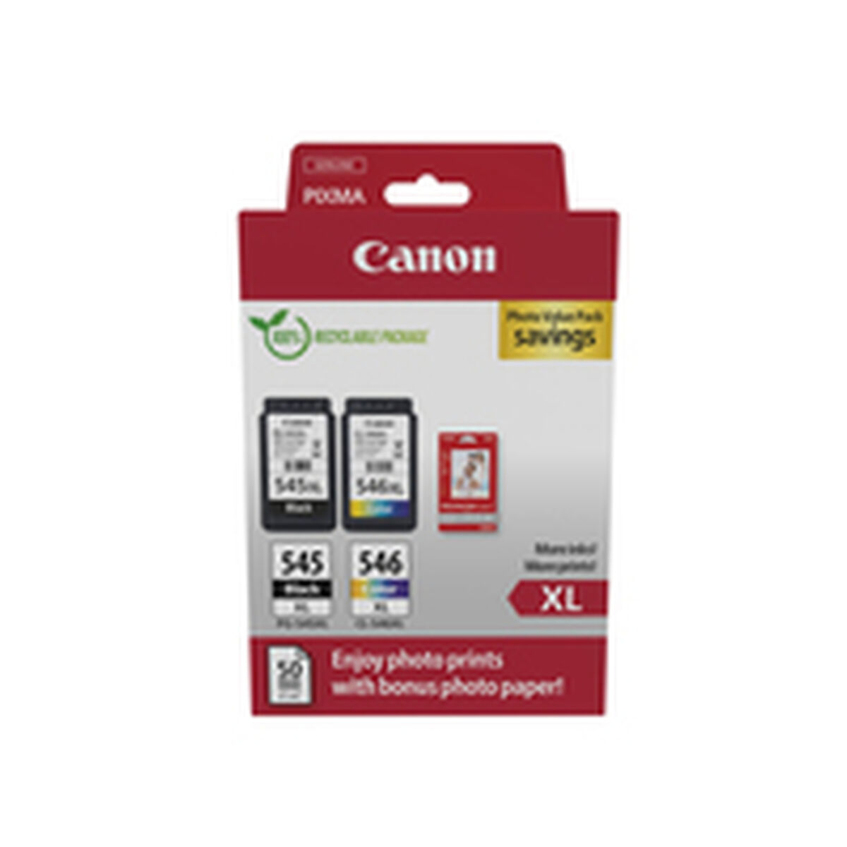 Pack med bläckpatroner och fotopapper Canon 8286B011 (3 antal) (2 antal) - 4