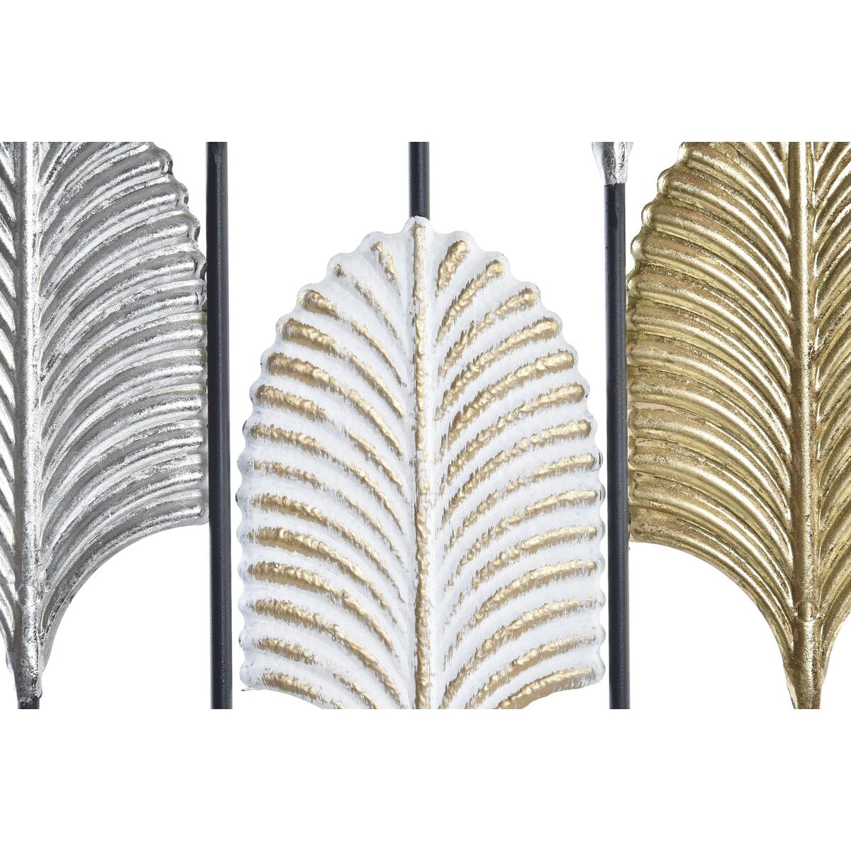 Väggdekoration DKD Home Decor Svart Metall Multicolour Modern Löv av en växt (35 x 2 x 90 cm) - 3