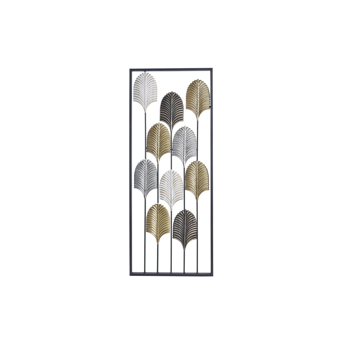 Väggdekoration DKD Home Decor Svart Metall Multicolour Modern Löv av en växt (35 x 2 x 90 cm) - 7