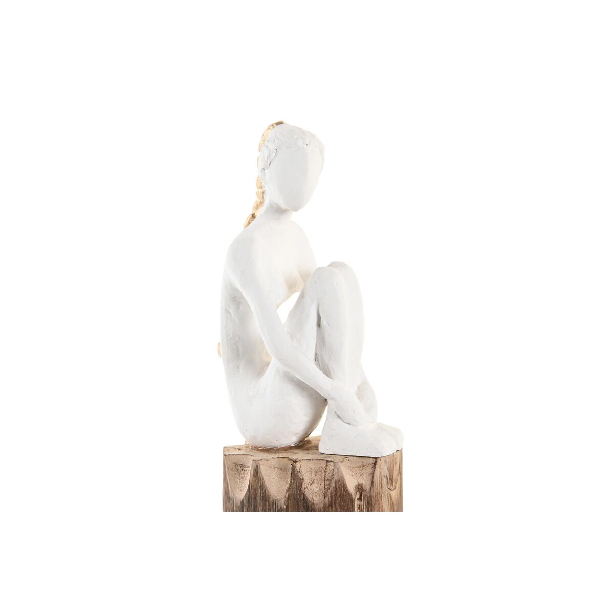Prydnadsfigur DKD Home Decor Kvinna Brun Vit (2 antal) - 3