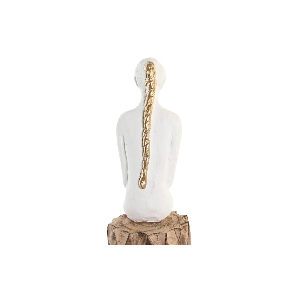 Prydnadsfigur DKD Home Decor Kvinna Brun Vit (2 antal) - 2