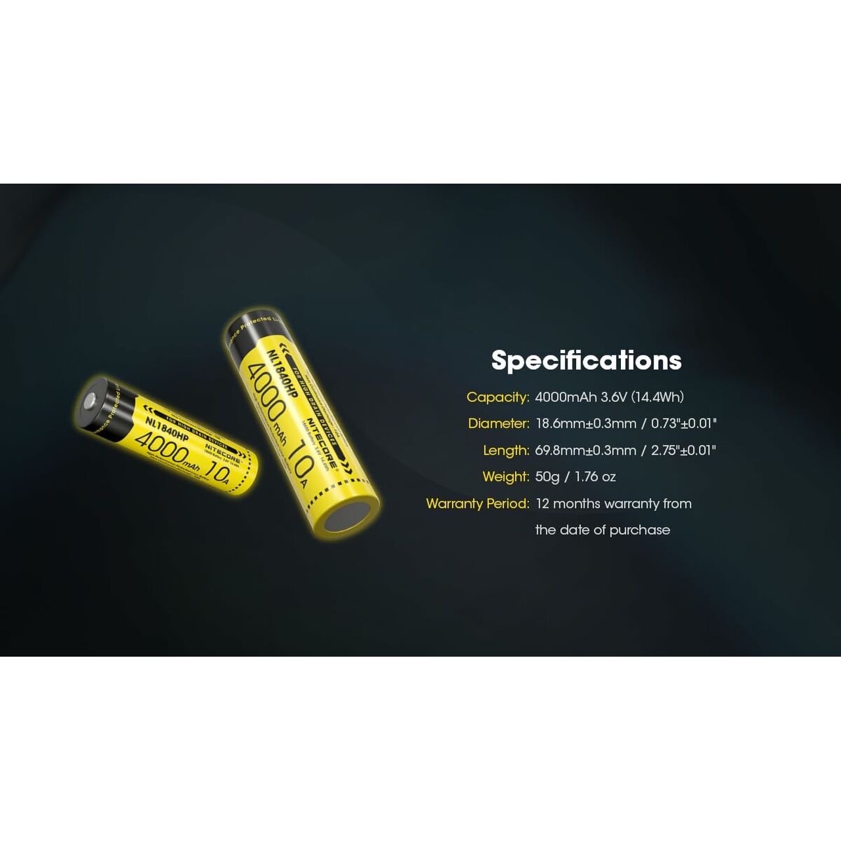 Laddningsbara Batterier Nitecore NT-NL1840HP 4000 mAh 3,6 V 18650 - 3