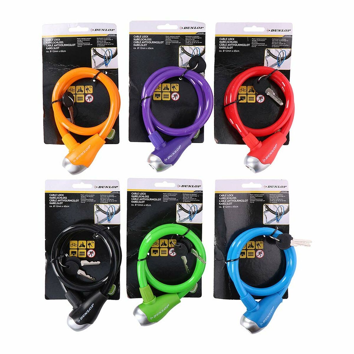Kabel med hänglås Dunlop Ø 12 mm 65 cm - 5