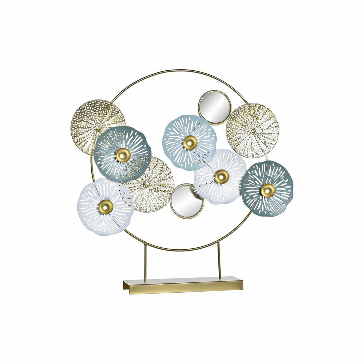 Prydnadsfigur DKD Home Decor Speglar Gyllene Metall (44 x 8 x 46 cm) - 5