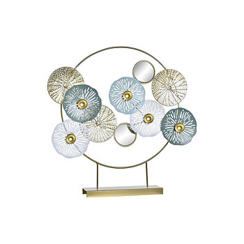 Prydnadsfigur DKD Home Decor Speglar Gyllene Metall (44 x 8 x 46 cm)
