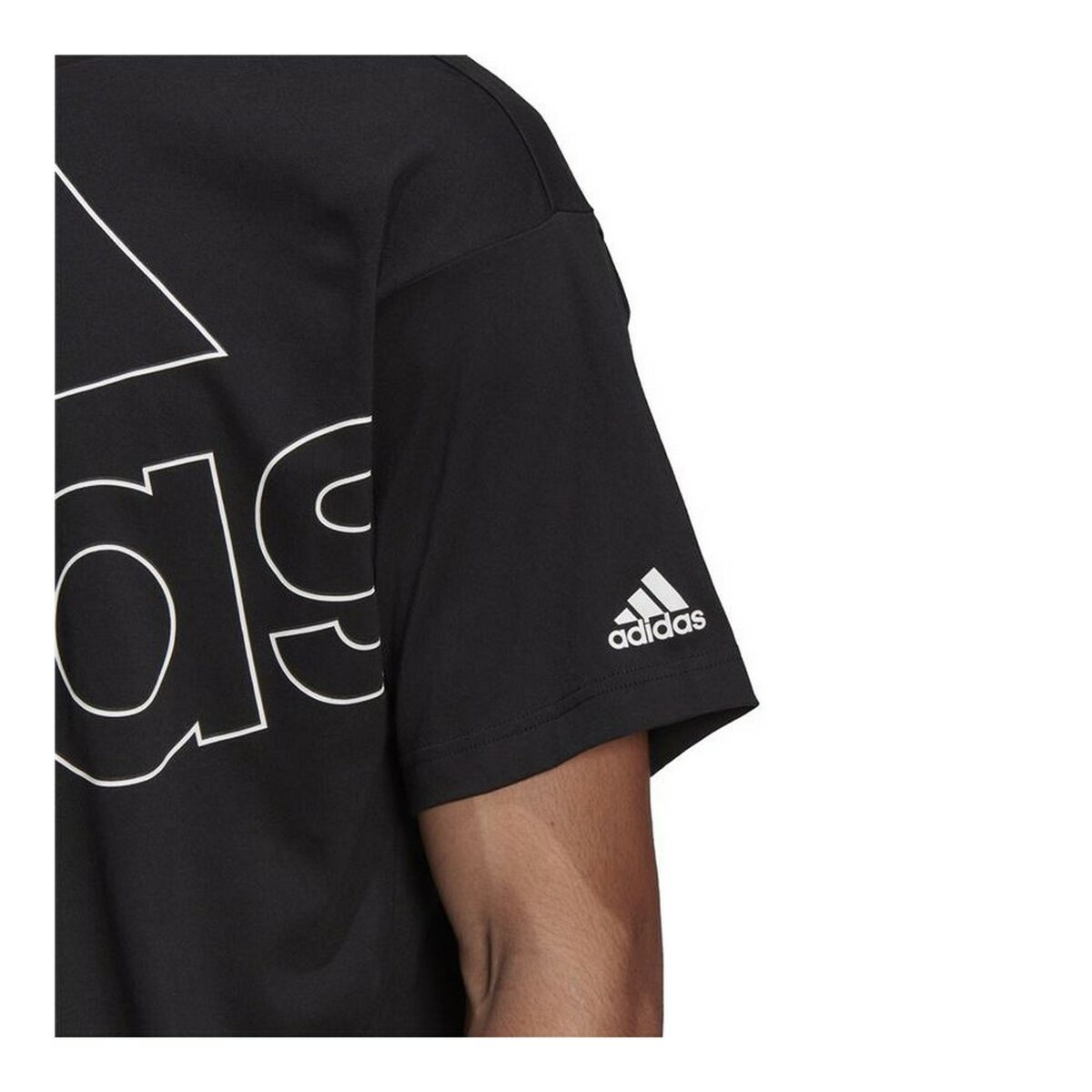 T-shirt med kortärm Herr Adidas Giant Logo Svart - 5