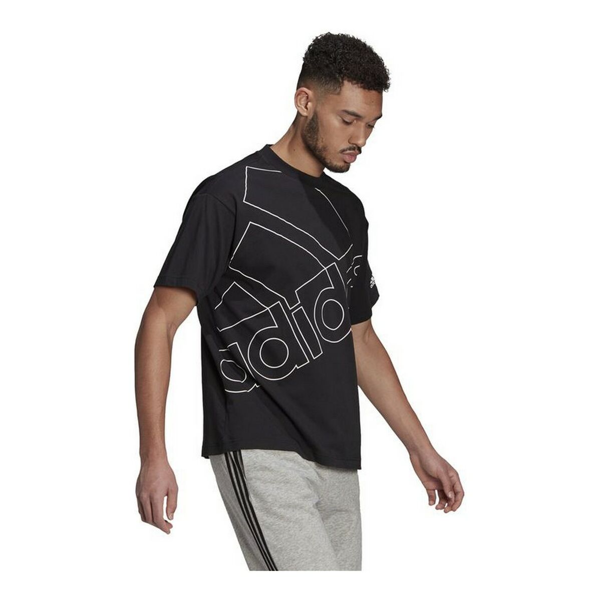 T-shirt med kortärm Herr Adidas Giant Logo Svart - 2