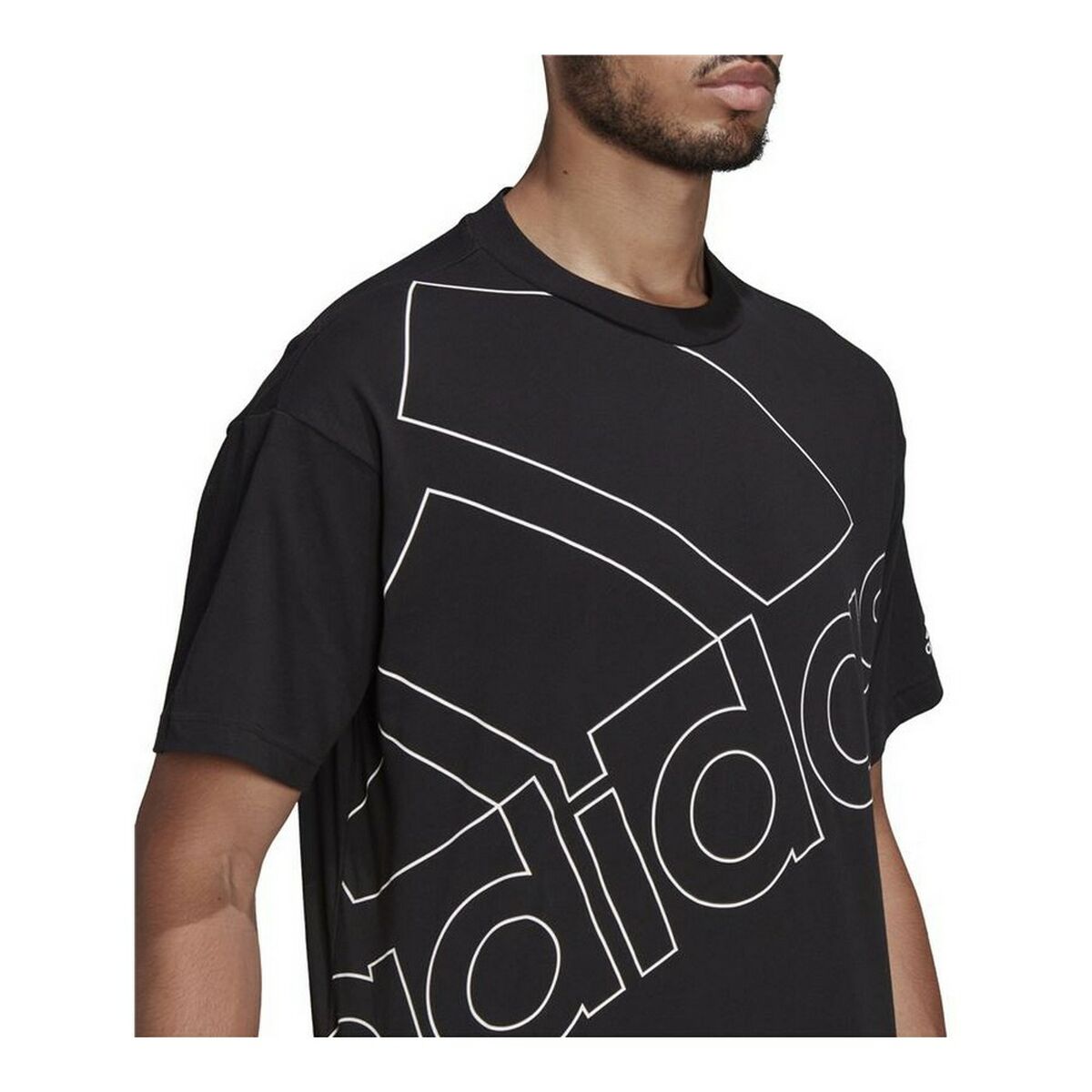 T-shirt med kortärm Herr Adidas Giant Logo Svart - 6