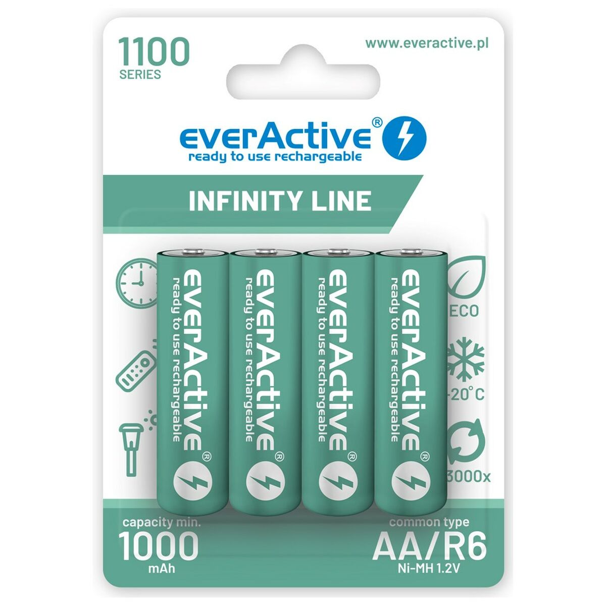 Laddningsbara Batterier EverActive EVHRL6-1100 1,2 V